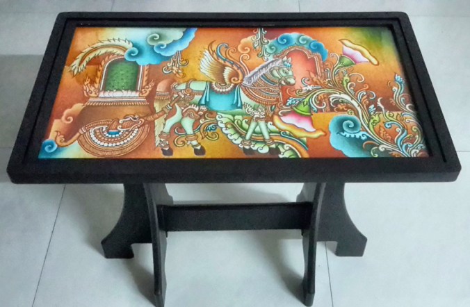 Mural Aura foyer tablwe Aswamedha theme