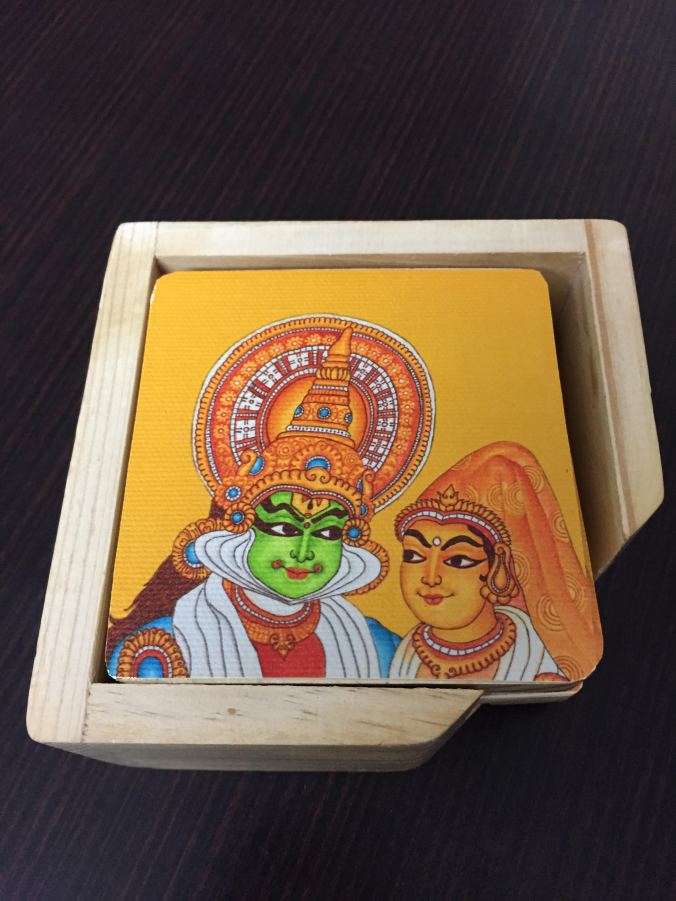 Mural Aura coasters  Kathakali faces