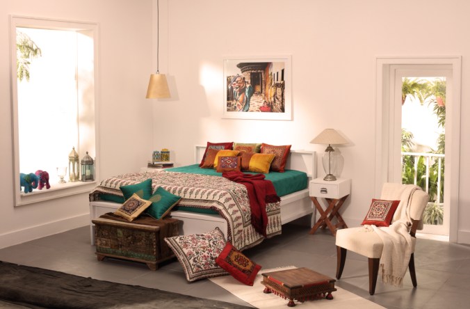 pastel walls and brightly coloured accessories, the sandalwood room