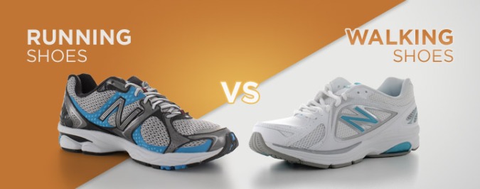 Walking vs Running shoes for demonstration purposes only ( borrowed from internet )