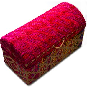 Recycled cloth and coir trunk from the sandalwood room