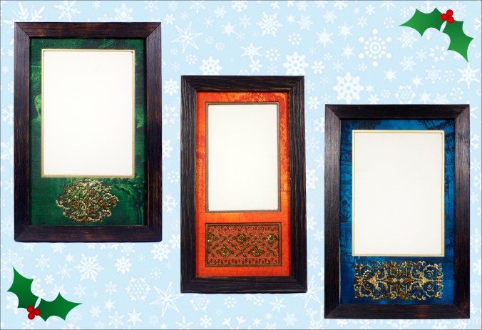 Photo frames zardosi on silk, The Sandalwood Room