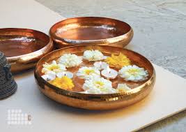 flower and candle floaters copper The Sandalwood Room