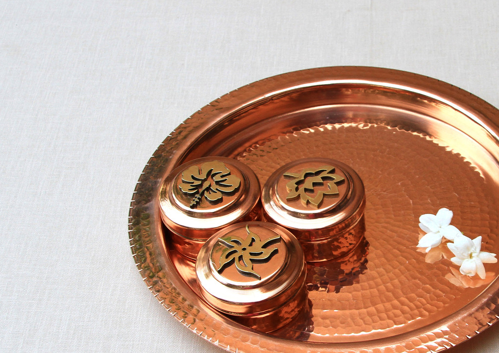 copper worship tray  Sandalwood Room, 