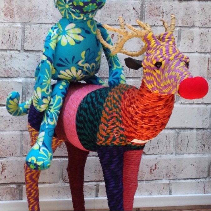 stuffed toys reindeer and monkey the sandalwood room