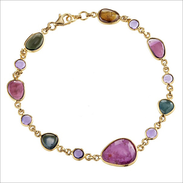 multi coloured tourmaline bracelet
