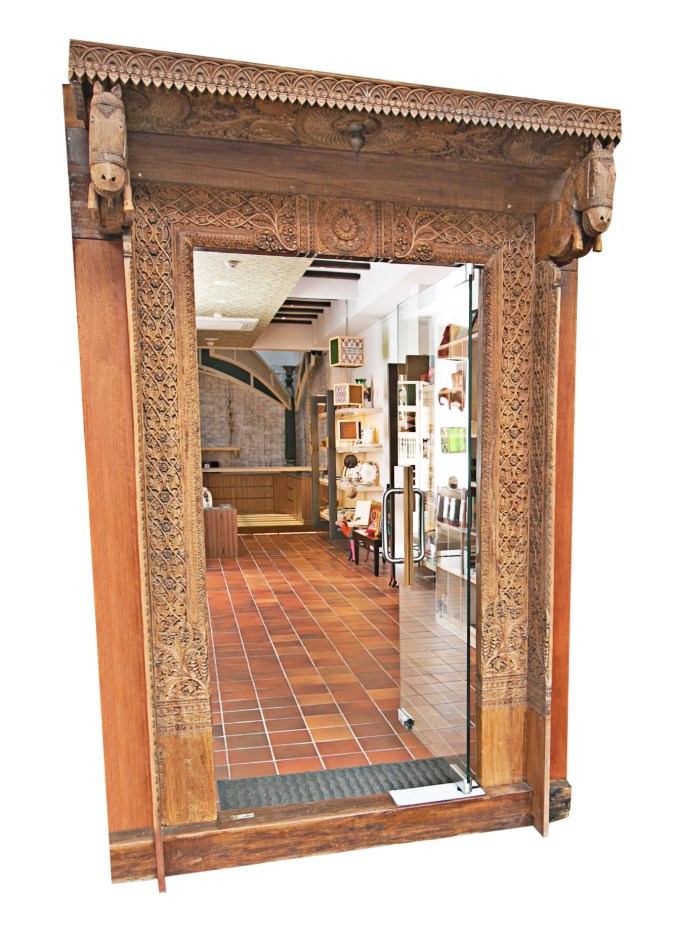 80 year old antique hand carved door ensemble in indian teak, the sandalwood room